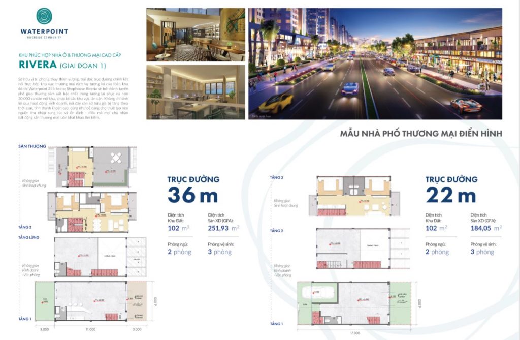 Nhà phố thương mại đường 36m – SL 100 căn