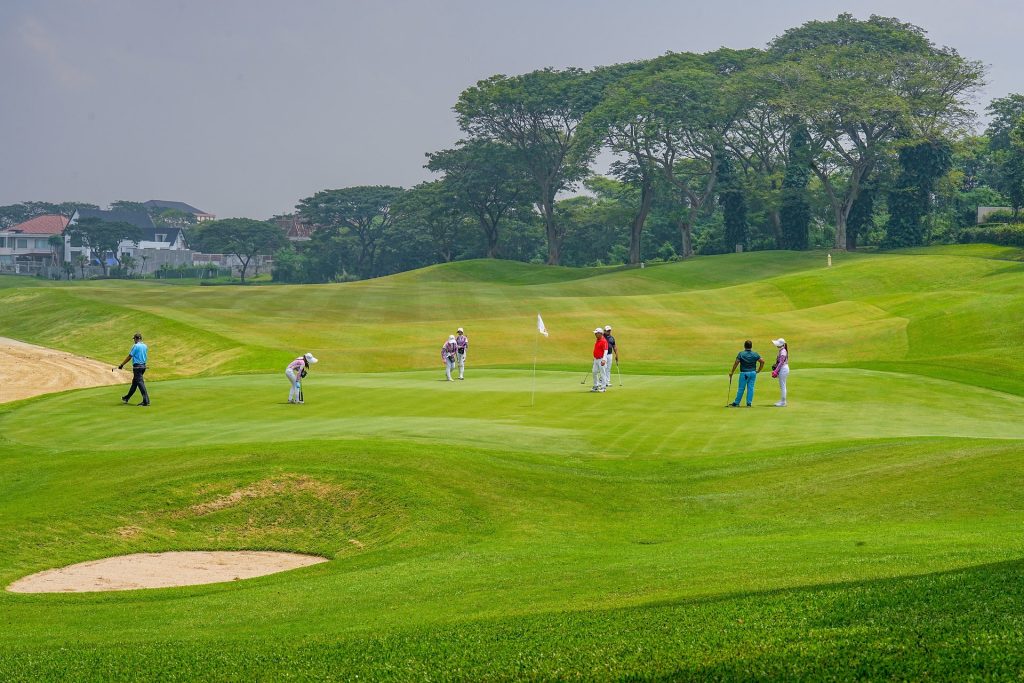 Sân tập golf rộng lớn ở công viên trung tâm