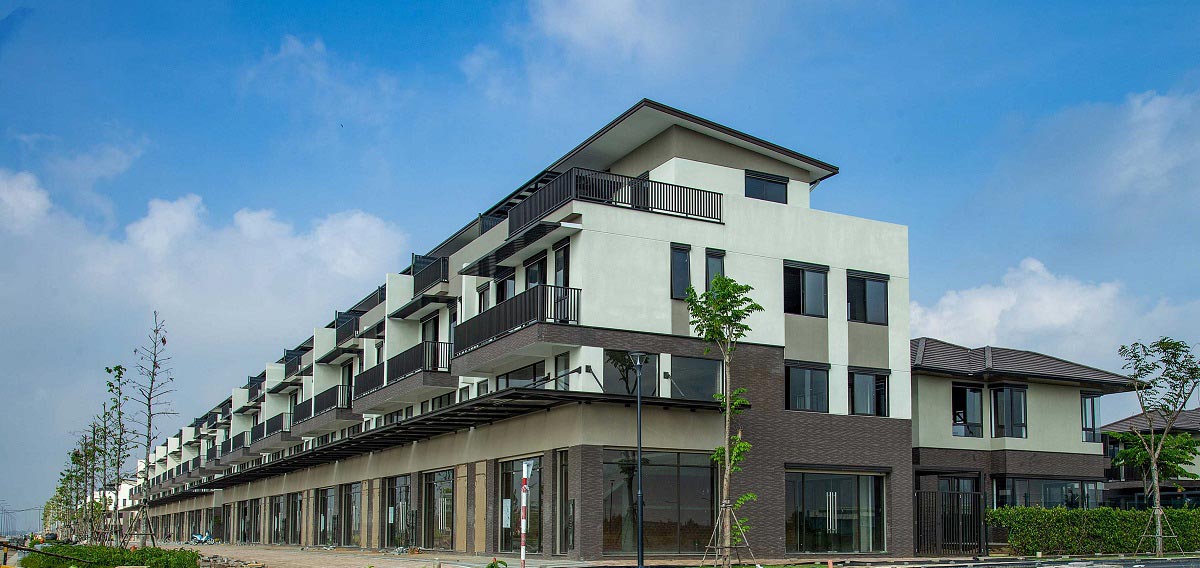 Hình ảnh thự tế Shophouse Waterpoint Nam Long tháng 10/2020