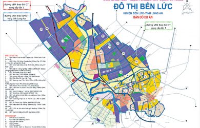 Bản đồ điều chỉnh quy hoạch chung xây dựng tỷ lệ 1/5.000 đô thị Bến Lức
