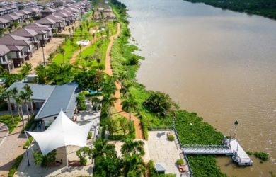 Không gian sống gần gũi thiên nhiên kề bên sông Vàm Cỏ Đông của Waterpoint chinh phục nhiều khách hàng.