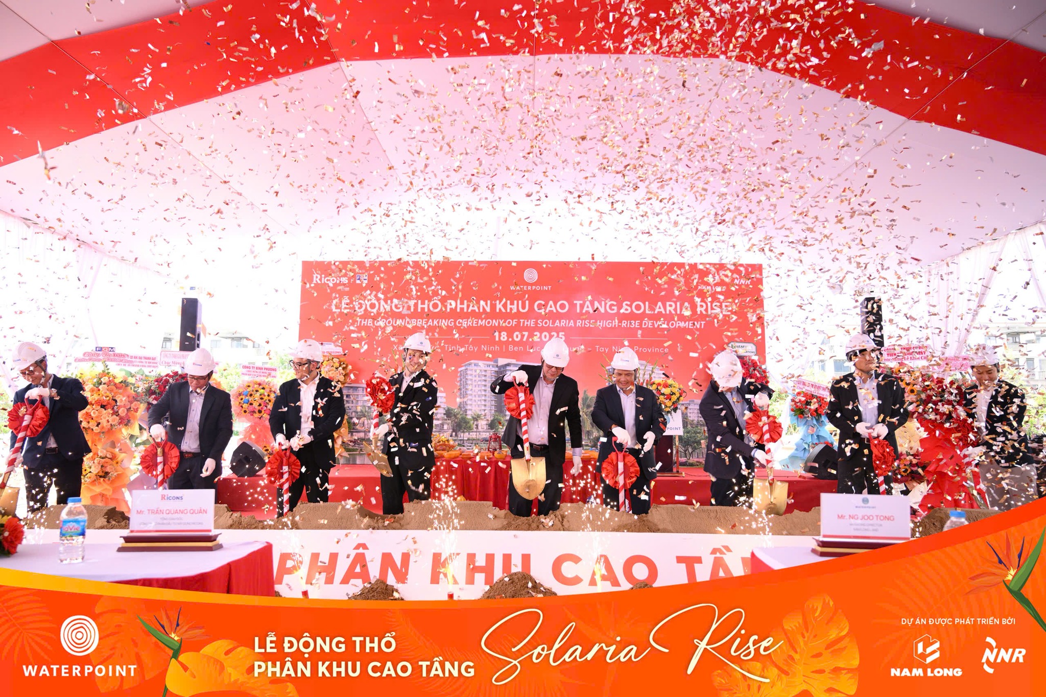 Ngày 18.7.2025 vừa qua đã đánh dấu sự kiện quan trọng khi Solaria Rise – phân khu căn hộ cao tầng tại "trái tim" đại đô thị tích hợp Waterpoint – chính thức động thổ.