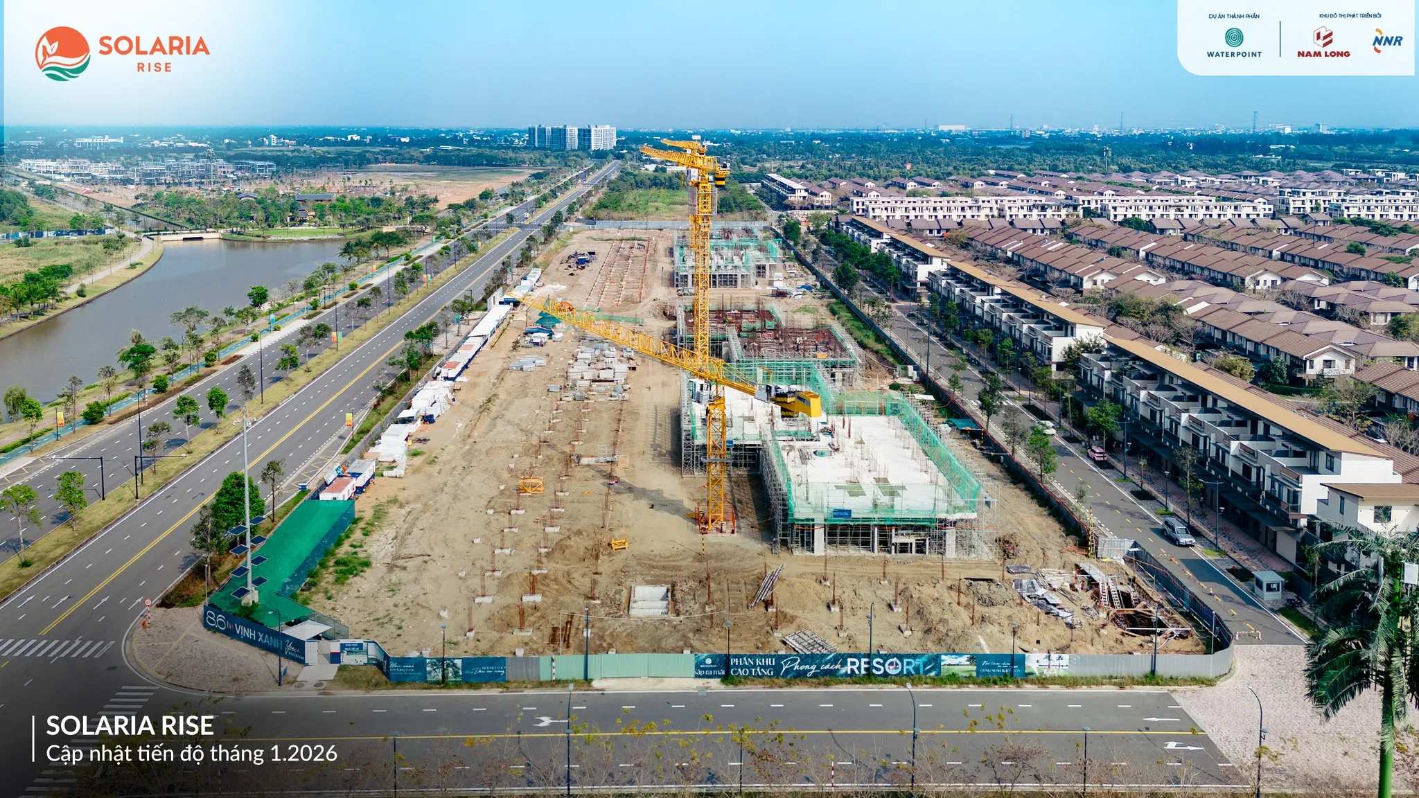 Cập nhật tiến độ thi công Solaria Rise tháng 01/2026