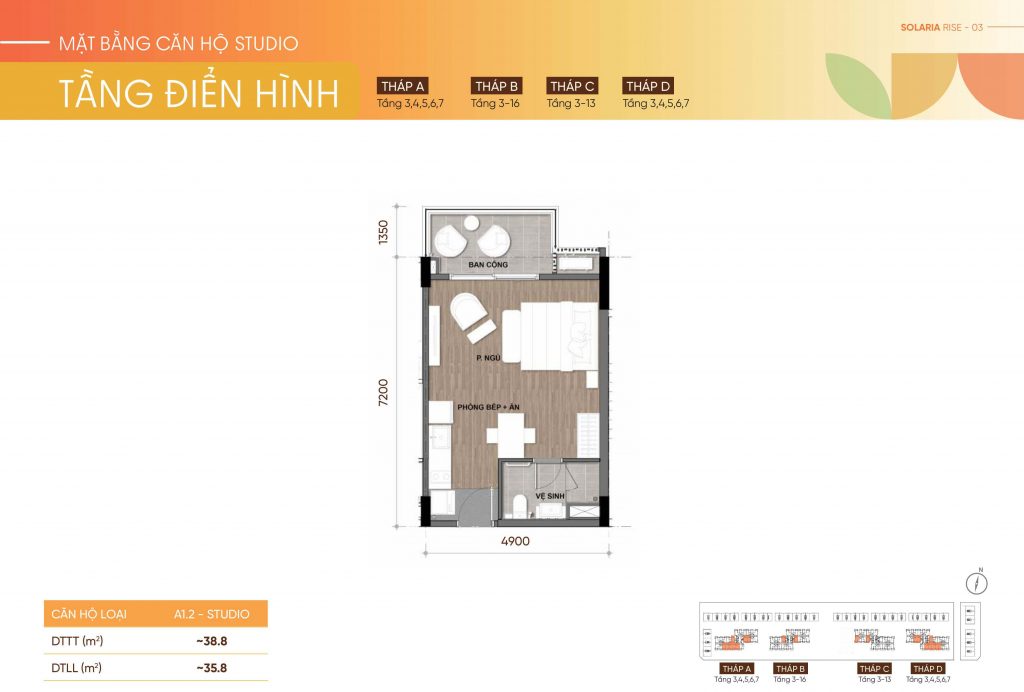 Căn hộ Studio Solaria Rise Waterpoint