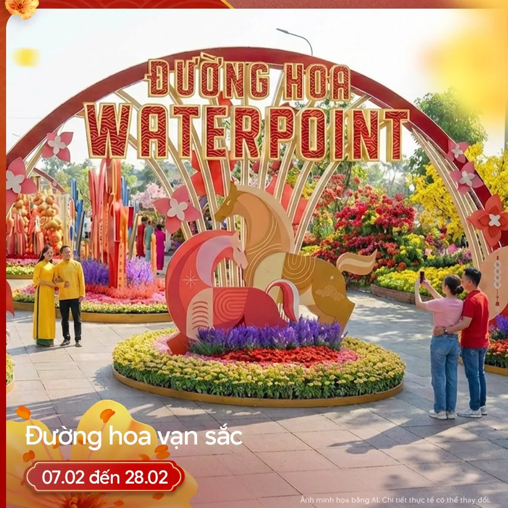 Có gì tại Hội hoa xuân Waterpoint 2026? Đường hoa Xuân