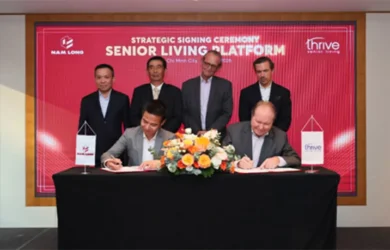 Nam Long Commercial Property và Thrive ký kết hợp tác triển khai mô hình cộng đồng nhà ở cao cấp cho người cao tuổi tại Việt Nam.