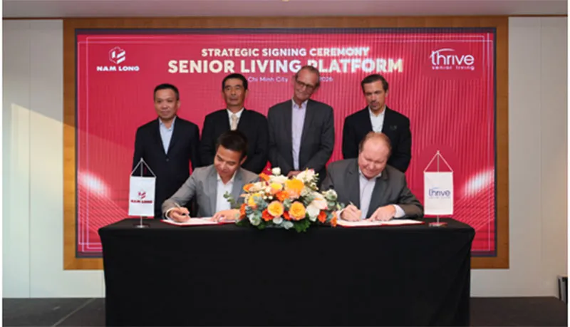Nam Long Commercial Property và Thrive ký kết hợp tác triển khai mô hình cộng đồng nhà ở cao cấp cho người cao tuổi tại Việt Nam.