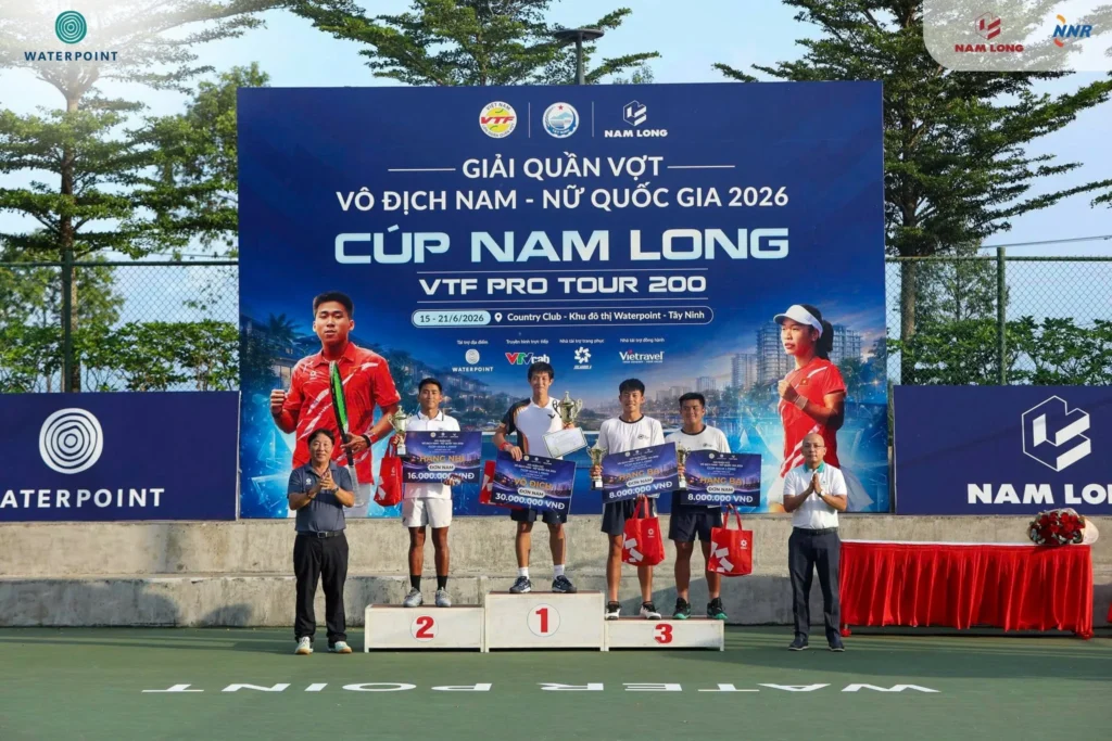 Lễ trao giải vận động viên nam VTF Pro Tour 200 Cúp Nam Long 2026 tại Waterpoint.
