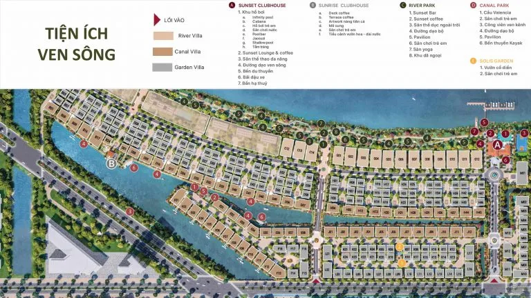 tiện ích ven sông biệt thự The Pearl Waterpoint