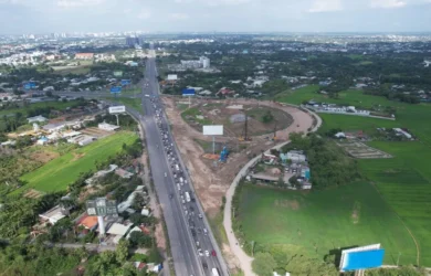 Vị trí nút dao đầu tiên của tuyến cao tốc Sài Gòn Trung Lương. Đó chính là nút dao với lại chợ Đệm.